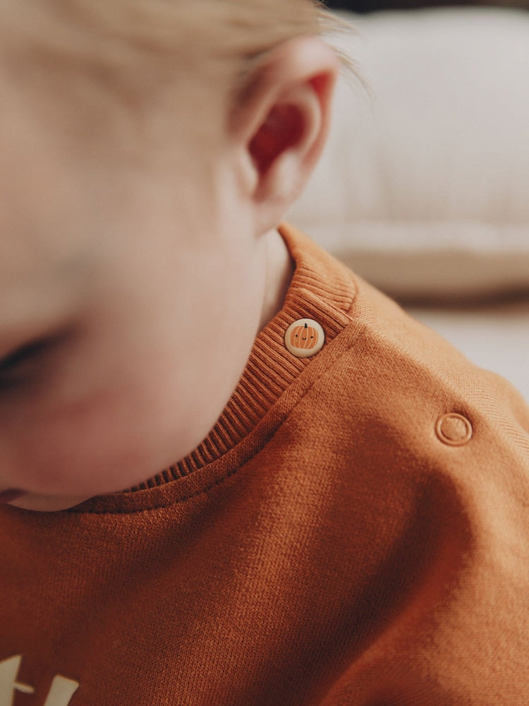 |BabyBoy| Conjunto De Moletom e Legging Para Bebê "Little Pumpkin" Laranja (0 meses a 2 anos)