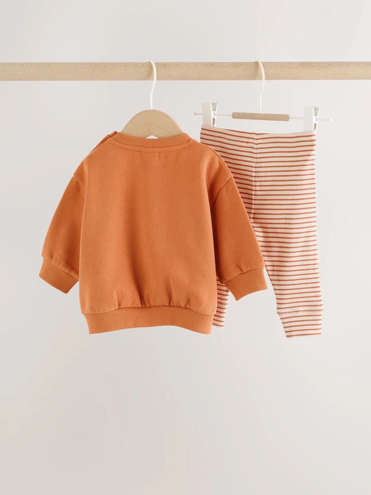 |BabyBoy| Conjunto De Moletom e Legging Para Bebê "Little Pumpkin" Laranja (0 meses a 2 anos)