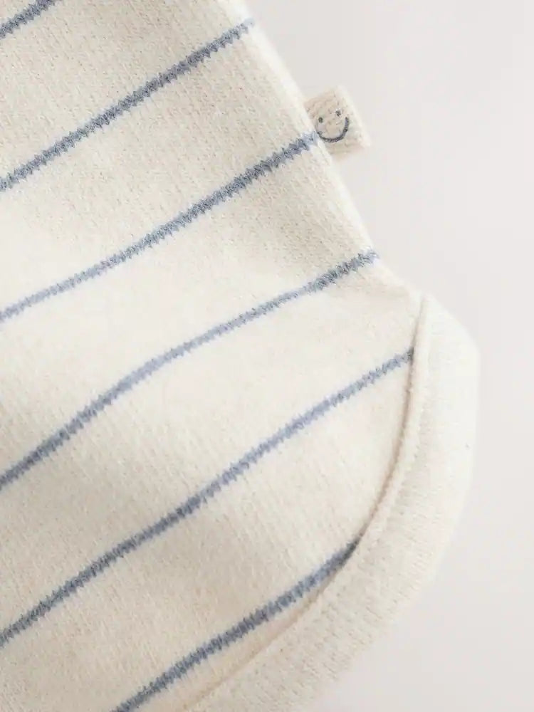 |BabyBoy| Conjunto de Blusa Listrada e Legging para Bebê – Azul/Creme (0 meses a 2 anos)