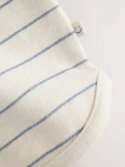 |BabyBoy| Conjunto de Blusa Listrada e Legging para Bebê – Azul/Creme (0 meses a 2 anos)