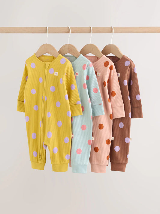 |BabyGirl| Pacote com 4 Macacões para Bebê Bright Spot (0 meses a 3 anos)