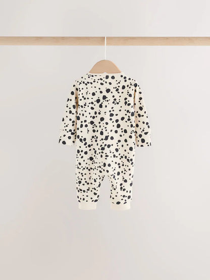 |BabyGirl| Kit com 3 Macacões de Bebê com Zíper Bidirecional – Estampa de Cachorrinho Marrom (0 a 3 anos)