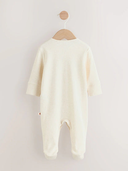 |BabyBoy| Macacão De Dormir Com Personagem Natalino Creme Para Bebês (0 meses a 3 anos)