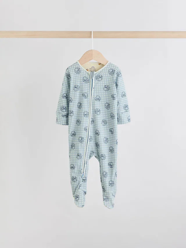 |BabyBoy| Pacote Com 3 Macacões Com Zíper Bidirecional Blue Baby