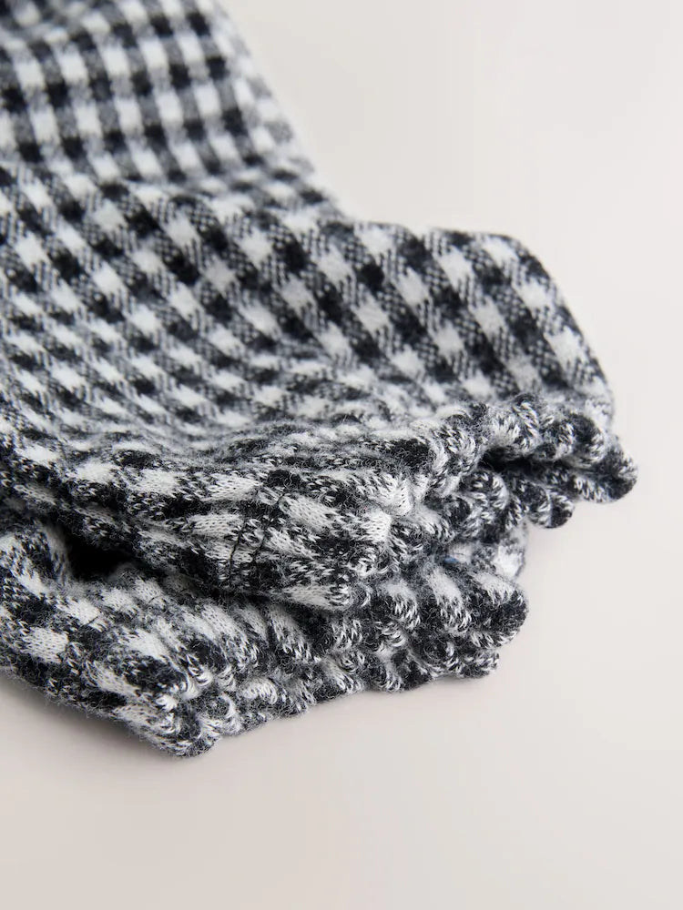 |BabyGirl| Vestido Xadrez Preto/Cinza Para Bebê, Manga Comprida, Em Camadas, Com Meia-Calça (0 meses a 2 anos)