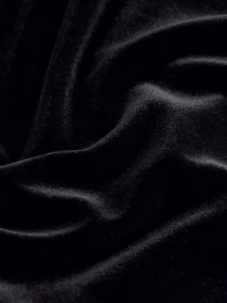 |BigGirl| Vestido de veludo preto de manga comprida (3-16 anos)