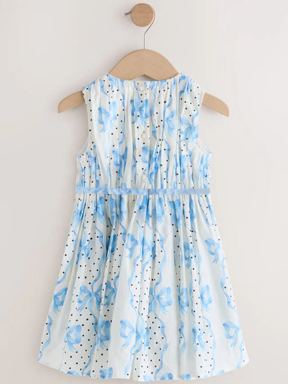 |Girl| Vestido De Festa Com Estampa De Laço Azul Cath Kidston (3 meses a 8 anos)