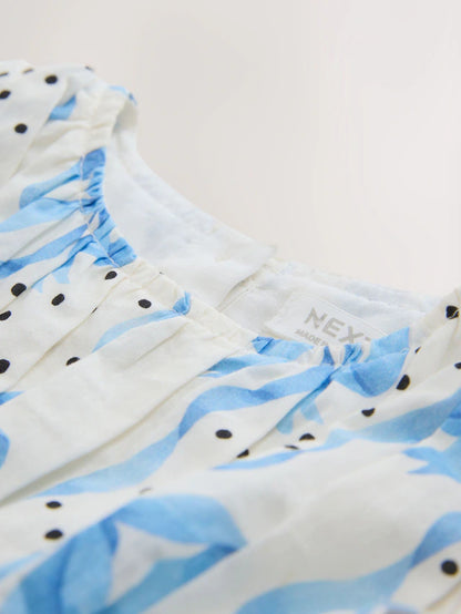 |Girl| Vestido De Festa Com Estampa De Laço Azul Cath Kidston (3 meses a 8 anos)