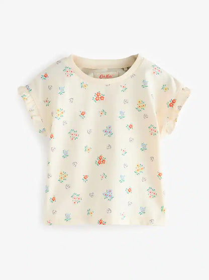 |Girl| Conjunto De Jardineira e Blusa Floral Em Jeans Cath Kidston (3 meses a 7 anos)