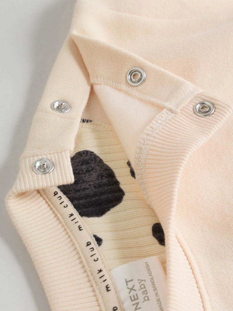 |BabyBoy| Conjunto De Moletom e Leggings Estampados Neutral/Cow Milk Club Para Bebês (0 meses a 2 anos)