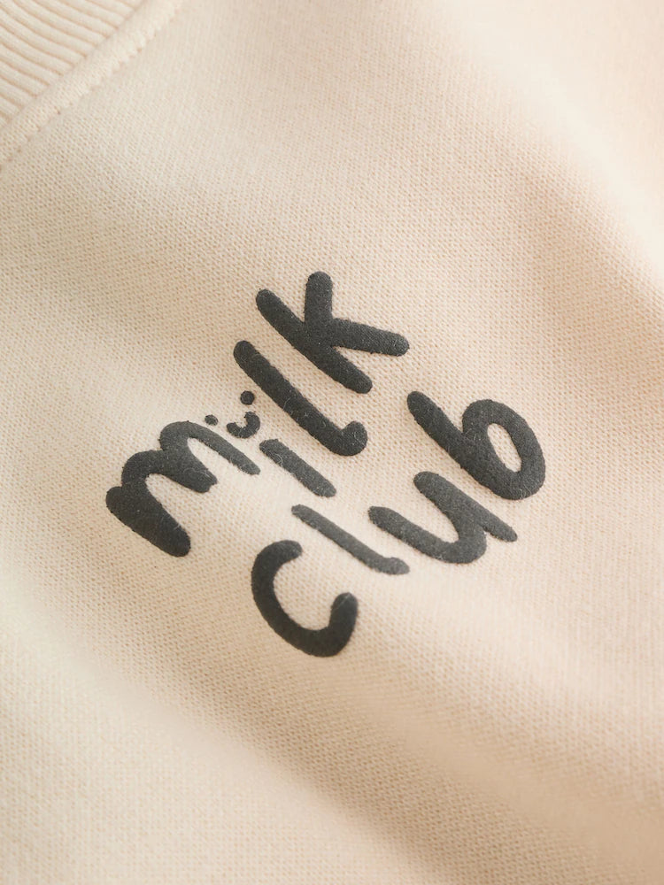 |BabyBoy| Conjunto De Moletom e Leggings Estampados Neutral/Cow Milk Club Para Bebês (0 meses a 2 anos)