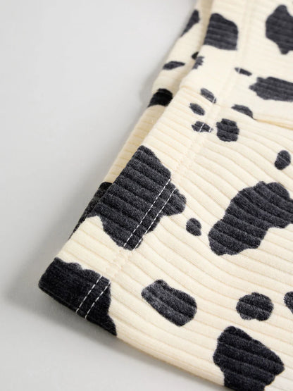 |BabyBoy| Conjunto De Moletom e Leggings Estampados Neutral/Cow Milk Club Para Bebês (0 meses a 2 anos)
