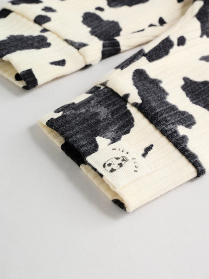 |BabyBoy| Conjunto De Moletom e Leggings Estampados Neutral/Cow Milk Club Para Bebês (0 meses a 2 anos)