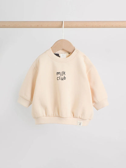 |BabyBoy| Conjunto De Moletom e Leggings Estampados Neutral/Cow Milk Club Para Bebês (0 meses a 2 anos)