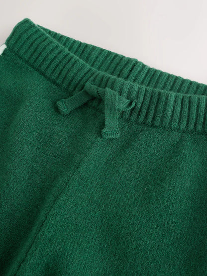 |Girl| Conjunto De Suéter De Gola Redonda e Calça De Moletom NYC Em Tricô Verde Escuro (3 meses a 7 anos)