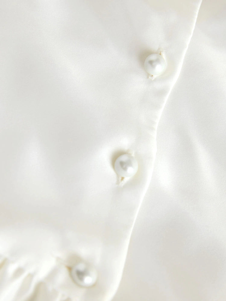 |Girl| Vestido De Dama De Honra Em Marfim Com Laço fFrontal (3 meses a 10 anos)