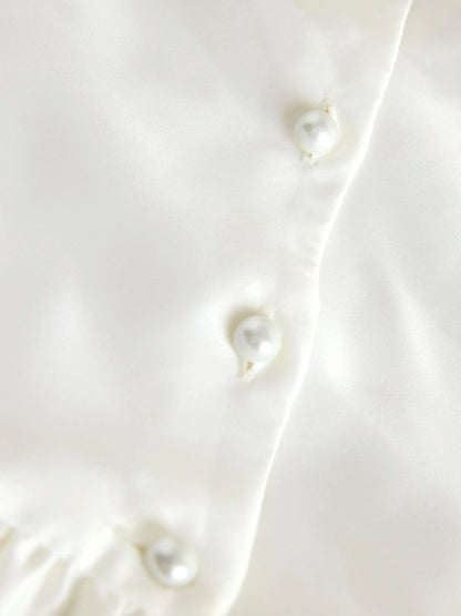 |Girl| Vestido De Dama De Honra Em Marfim Com Laço fFrontal (3 meses a 10 anos)