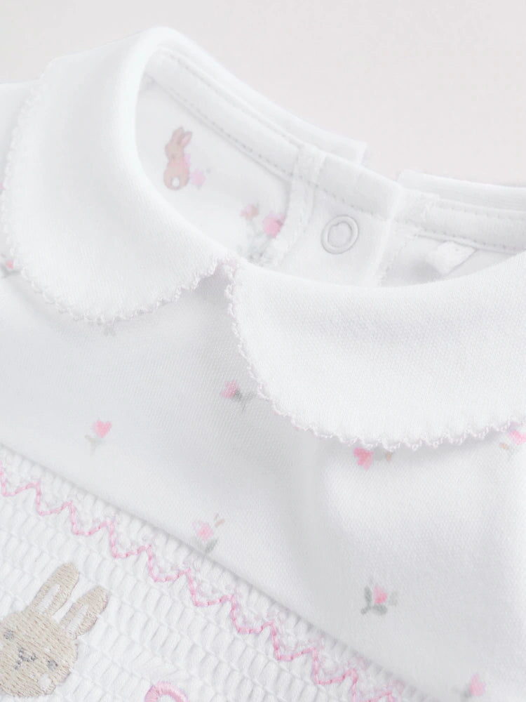 |BabyBoy| Conjunto De 3 Macacões De Dormir Para Bebês Com Gola Branca/Rosa