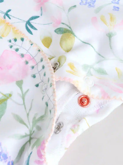 |BabyGirl| Conjunto De 3 Macacões Rosa Com Estampa De Coelhinho Para Bebês (0-2 anos)