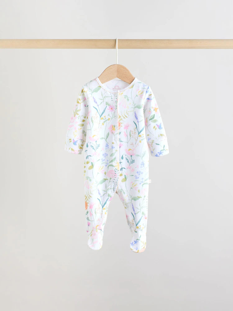 |BabyGirl| Conjunto De 3 Macacões Rosa Com Estampa De Coelhinho Para Bebês (0-2 anos)