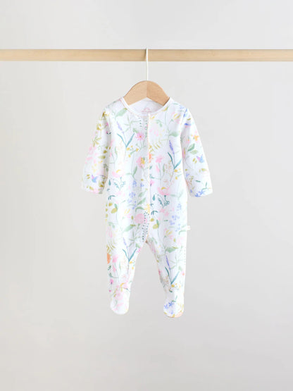 |BabyGirl| Conjunto De 3 Macacões Rosa Com Estampa De Coelhinho Para Bebês (0-2 anos)