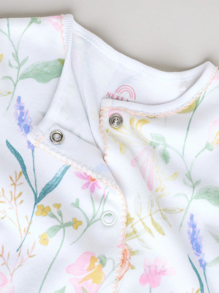 |BabyGirl| Conjunto De 3 Macacões Rosa Com Estampa De Coelhinho Para Bebês (0-2 anos)