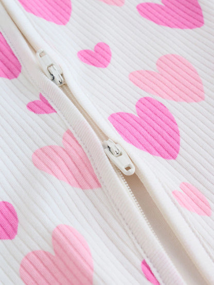 |BabyGirl| Conjunto De 3 Macacões De Dormir Rosa Com Zíper Duplo Para Bebês (0-2 anos)