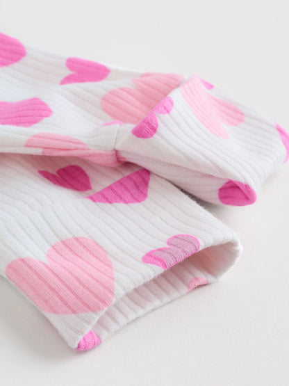 |BabyGirl| Conjunto De 3 Macacões De Dormir Rosa Com Zíper Duplo Para Bebês (0-2 anos)