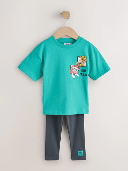 |Boy| Conjunto De Camiseta e Leggings Azul Turquesa Da Patrulha Canina (3 meses a 8 anos)