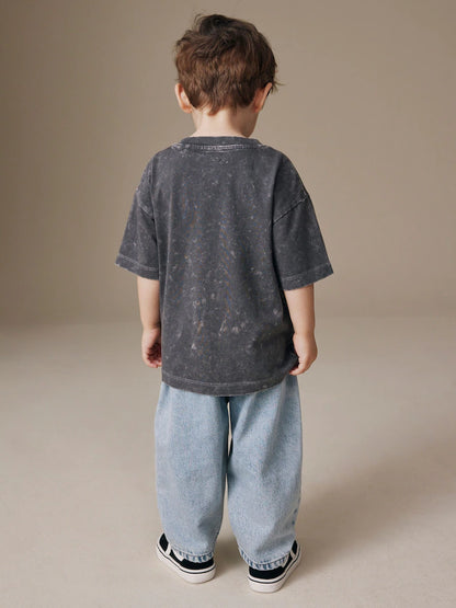 |Boy| Camiseta De Manga Curta Cinza Com Estampa Da Banda Nirvana (3 meses a 8 anos)