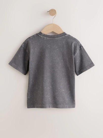 |Boy| Camiseta De Manga Curta Cinza Com Estampa Da Banda Nirvana (3 meses a 8 anos)