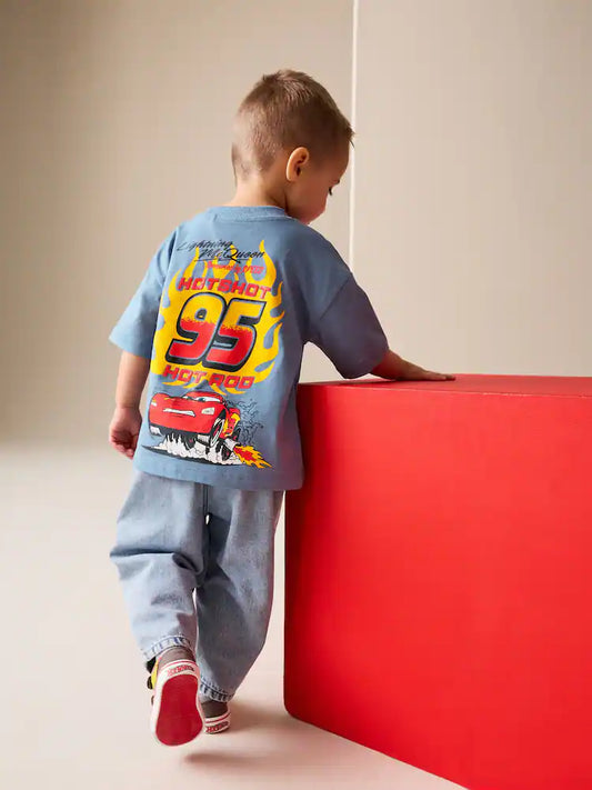 |Boy| Camiseta Azul De Manga Curta Disney Cars (9 meses a 8 anos)