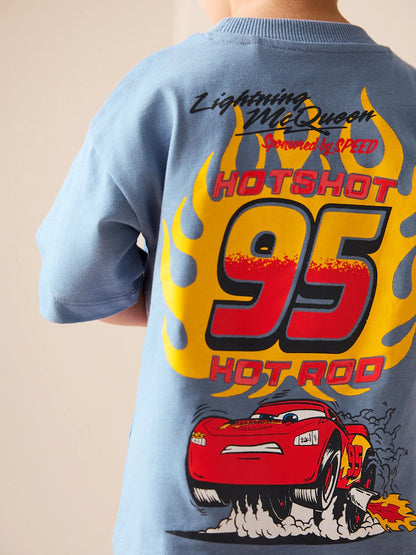 |Boy| Camiseta Azul De Manga Curta Disney Cars (9 meses a 8 anos)