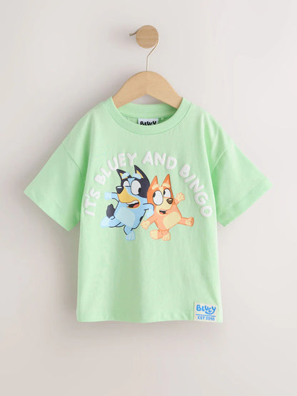 |Girl| Camiseta De Manga Curta Verde Menta Azulada (12 meses a 7 anos)