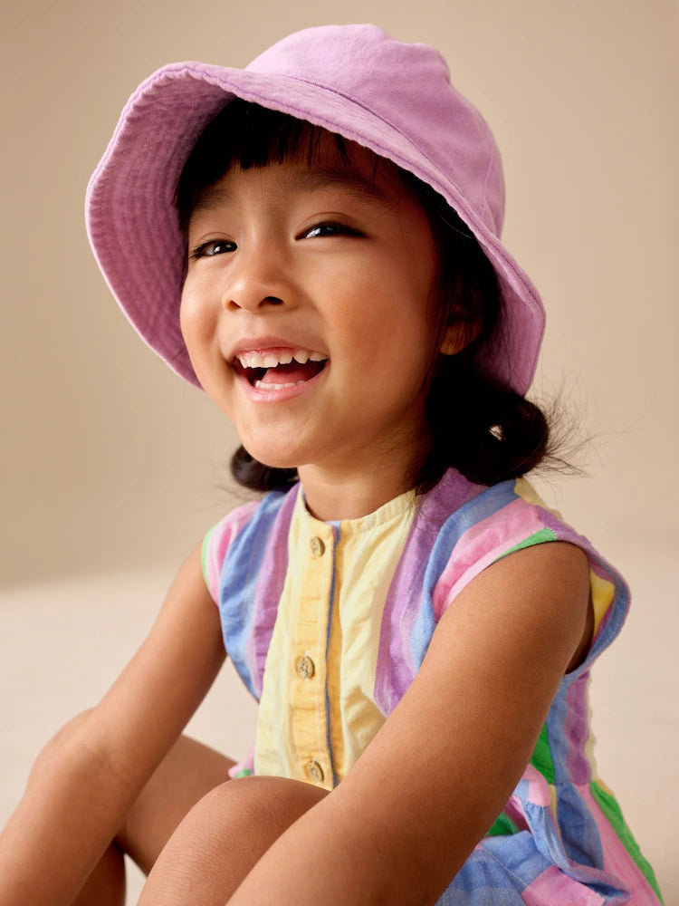 |Girl| Macacão Sem Mangas Com Listras Do Arco-íris (3 meses a 7 anos)