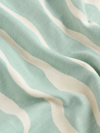 |BabyGirl| Macacão Infantil De Malha Comprida Com Listras Verde-Sálvia (0 meses a 3 anos)