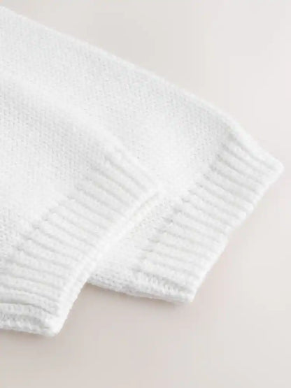 |BabyGirl| Casaquinho Infantil Branco Com Bolso Em Formato De Coração e Fechamento Frontal por botões (0 meses a 2 anos)