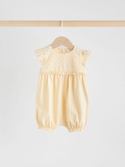 |BabyGirl| Conjunto Com 3 Macacões De Bebê Estampados Em Rosa