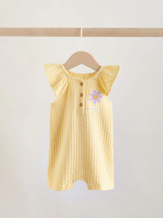 |BabyGirl| Conjunto Com 2 Macacões De Bebê Em Malha Estampada Estilo Escandinavo Natural