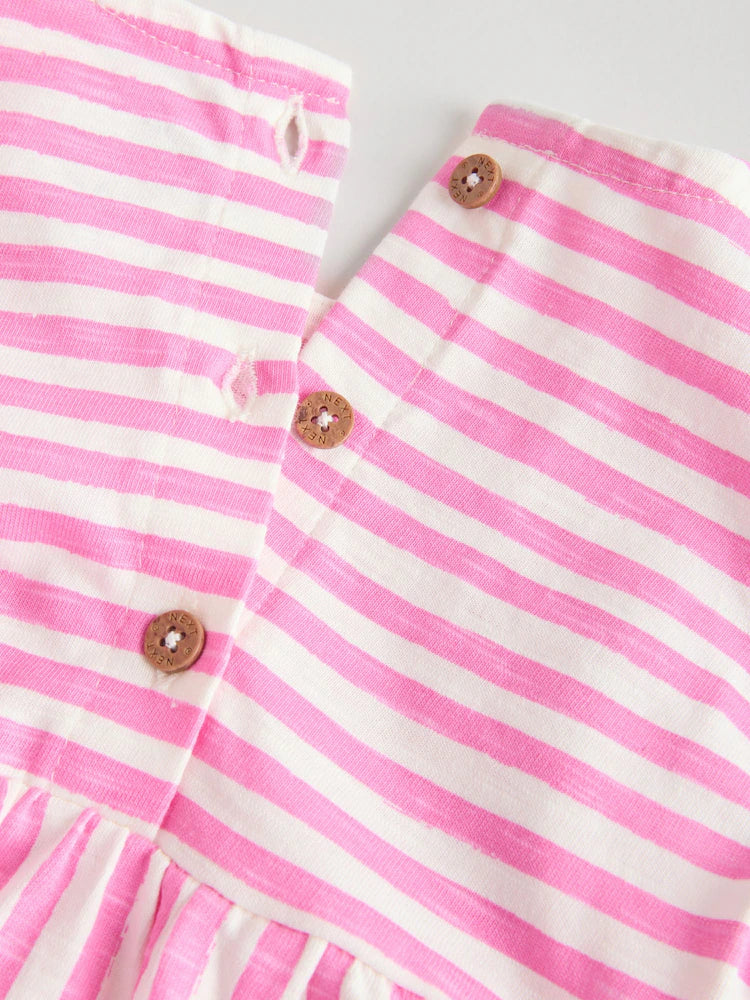 |BabyGirl| Conjunto Com 3 Macacões Listrados Multicores