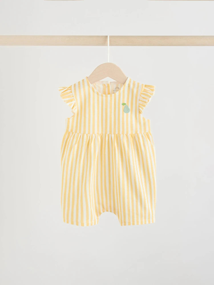 |BabyGirl| Conjunto Com 3 Macacões Listrados Multicores