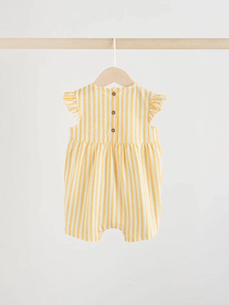 |BabyGirl| Conjunto Com 3 Macacões Listrados Multicores