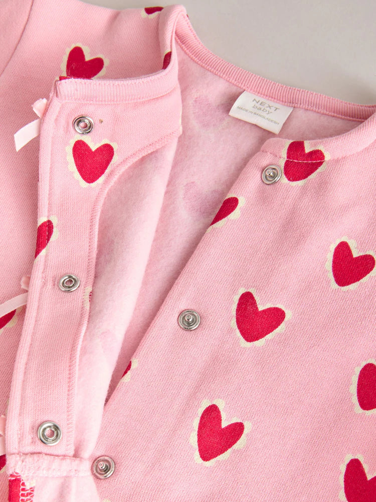 |BabyGirl| Conjunto De Top e Leggings Com Estampa De Coração Rosa (2 peças, de 0 meses a 2 anos)meses a 2 anos).