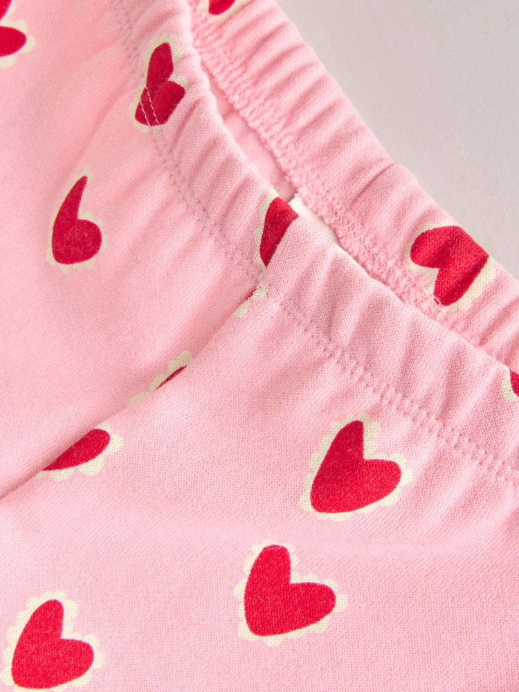 |BabyGirl| Conjunto De Top e Leggings Com Estampa De Coração Rosa (2 peças, de 0 meses a 2 anos)meses a 2 anos).