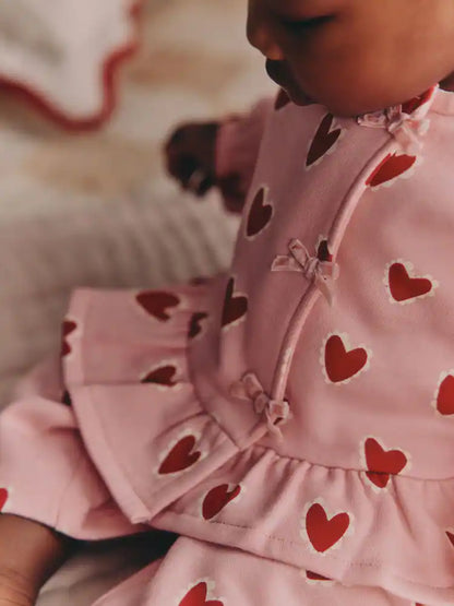 |BabyGirl| Conjunto De Top e Leggings Com Estampa De Coração Rosa (2 peças, de 0 meses a 2 anos)meses a 2 anos).