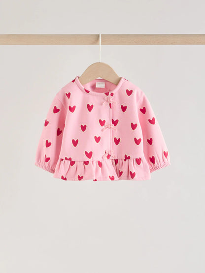 |BabyGirl| Conjunto De Top e Leggings Com Estampa De Coração Rosa (2 peças, de 0 meses a 2 anos)meses a 2 anos).