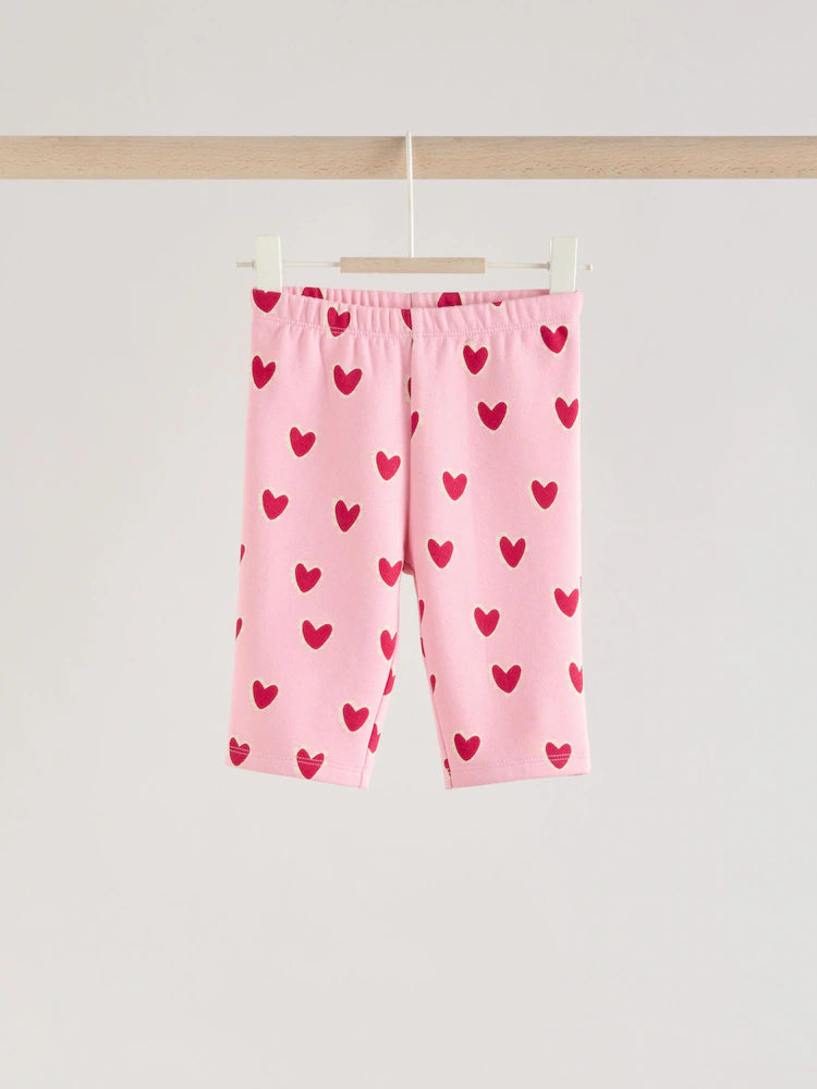 |BabyGirl| Conjunto De Top e Leggings Com Estampa De Coração Rosa (2 peças, de 0 meses a 2 anos)meses a 2 anos).