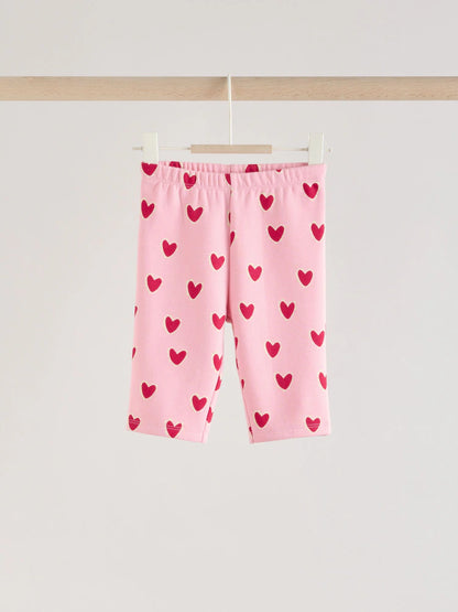 |BabyGirl| Conjunto De Top e Leggings Com Estampa De Coração Rosa (2 peças, de 0 meses a 2 anos)meses a 2 anos).