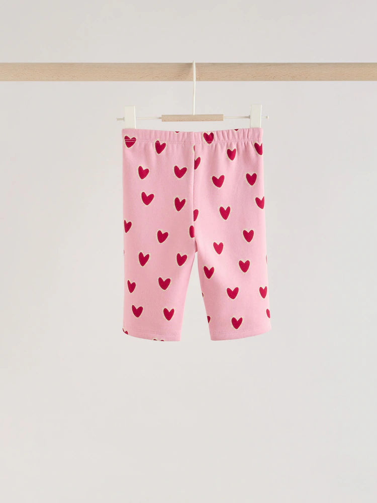 |BabyGirl| Conjunto De Top e Leggings Com Estampa De Coração Rosa (2 peças, de 0 meses a 2 anos)meses a 2 anos).