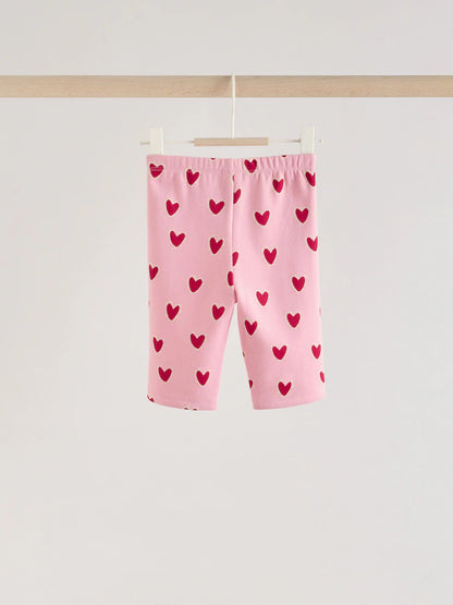 |BabyGirl| Conjunto De Top e Leggings Com Estampa De Coração Rosa (2 peças, de 0 meses a 2 anos)meses a 2 anos).